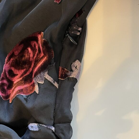 Majorelle Floral Velvet Burnout Mini Dress Womens XL Whimsigoth Witchy - Picture 12 of 12
